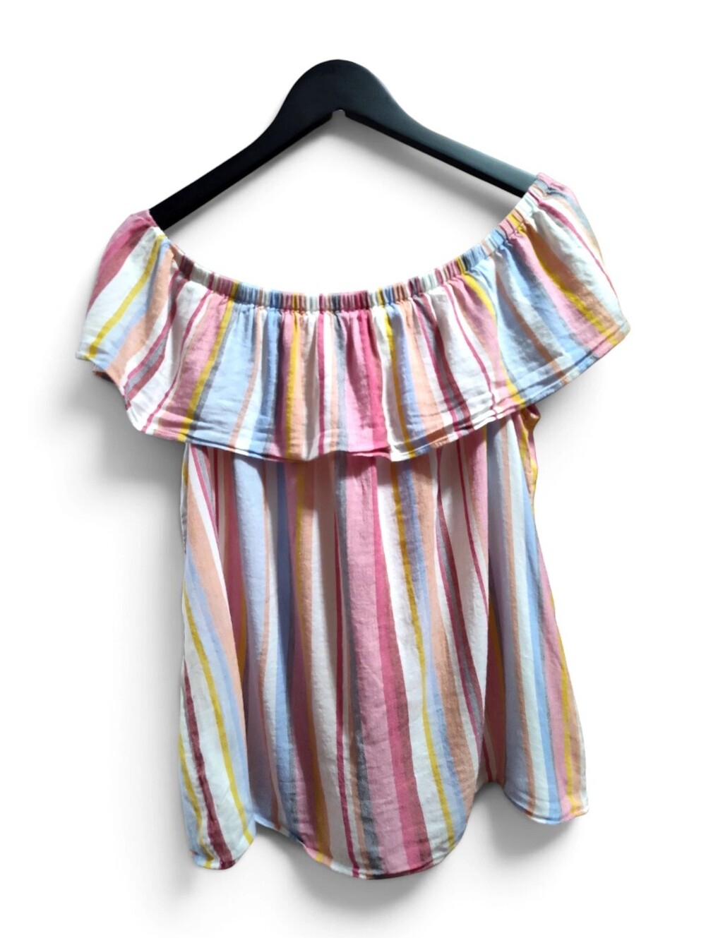 INC International Concept Cropped Ruffle Off-the-shoulder Top Womens Size Large - Picture 3 of 9
